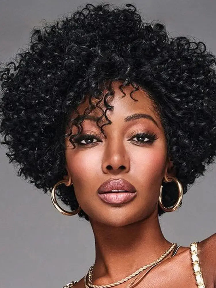 Short Curly Human Hair Wigs for Black Women P4/27/30 Short Curly Wigs for African American Glueless Human Hair Wigs