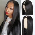 V Part Straight Human Hair Wigs For Women 18-32 Inches Peruvian Remy Hair Full Machine Made Wig V Part Human Hair Natural Color