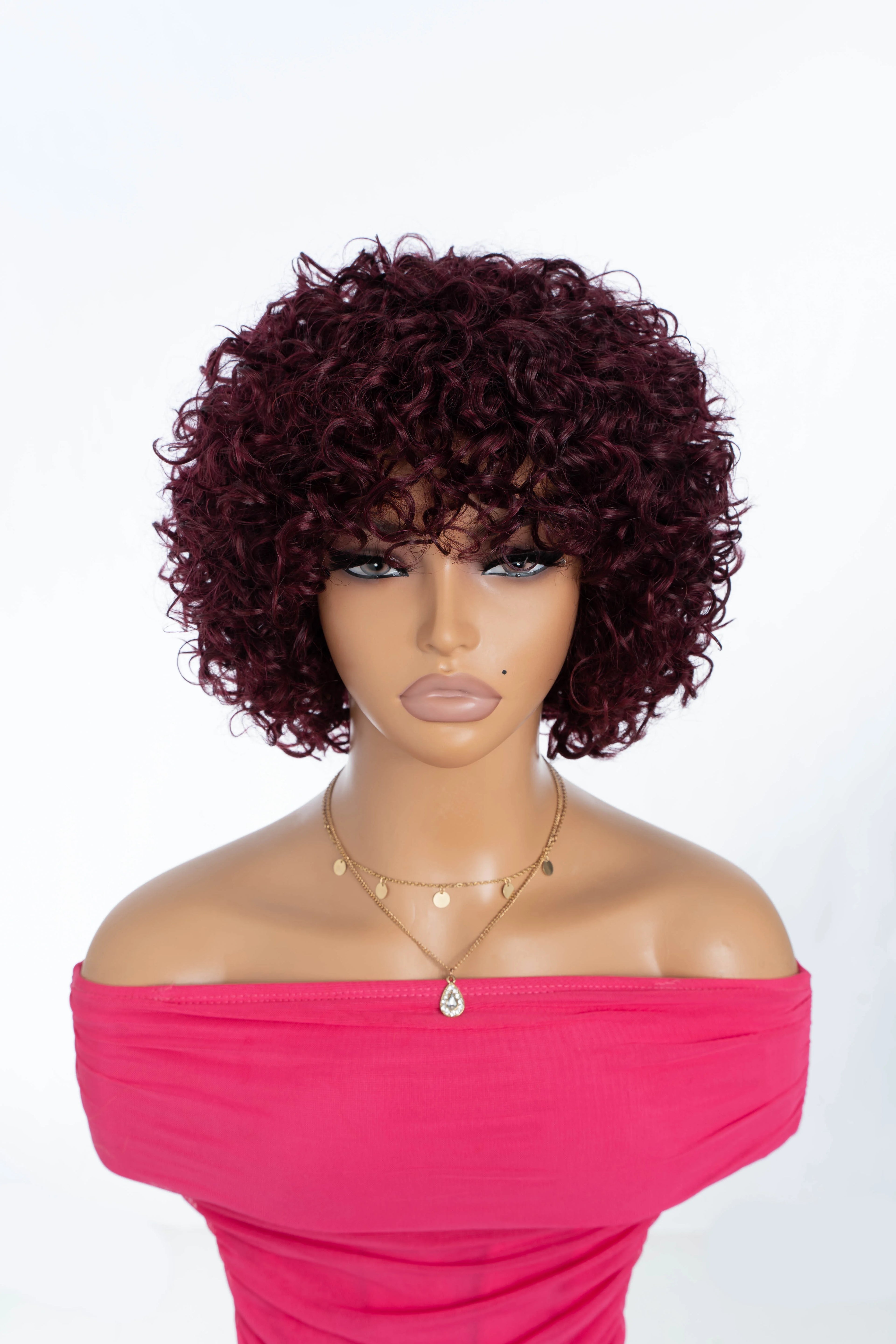 Short Curly Human Hair Wigs for Black Women P4/27/30 Short Curly Wigs for African American Glueless Human Hair Wigs